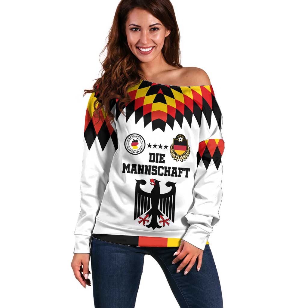 Custom Germany Football 2024 Go Champion Off Shoulder Sweater Design 90s Style Home Color - Wonder Print Shop