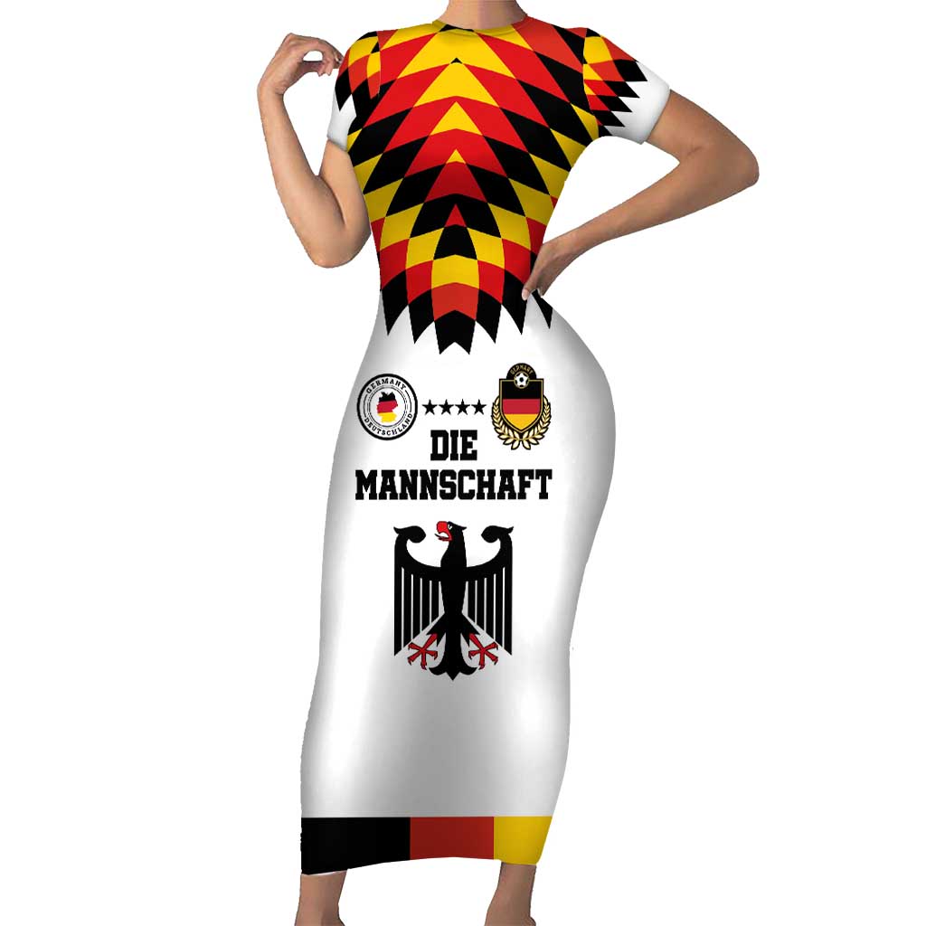 Custom Germany Football 2024 Go Champion Short Sleeve Bodycon Dress Design 90s Style Home Color - Wonder Print Shop