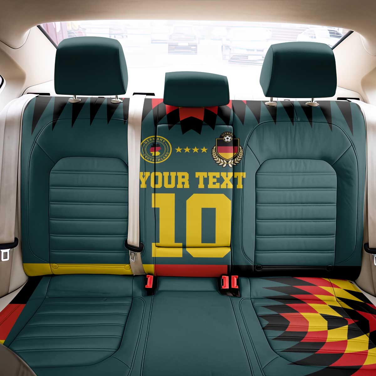Custom Germany Football 2024 Go Champion Back Car Seat Cover Design 90s Style Away Color - Wonder Print Shop