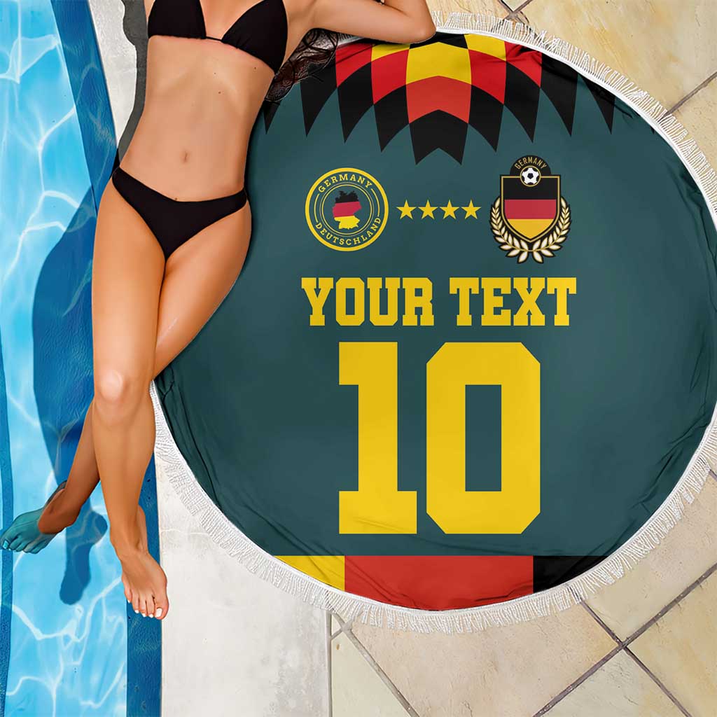 Custom Germany Football 2024 Go Champion Beach Blanket Design 90s Style Away Color - Wonder Print Shop