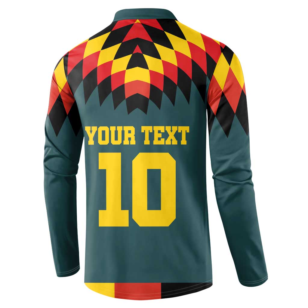 Custom Germany Football 2024 Go Champion Button Sweatshirt Design 90s Style Away Color - Wonder Print Shop