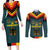 Custom Germany Football 2024 Go Champion Couples Matching Long Sleeve Bodycon Dress and Long Sleeve Button Shirt Design 90s Style Away Color - Wonder Print Shop