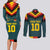 Custom Germany Football 2024 Go Champion Couples Matching Long Sleeve Bodycon Dress and Long Sleeve Button Shirt Design 90s Style Away Color - Wonder Print Shop