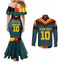 Custom Germany Football 2024 Go Champion Couples Matching Mermaid Dress and Long Sleeve Button Shirt Design 90s Style Away Color LT03