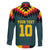 Custom Germany Football 2024 Go Champion Family Matching Off The Shoulder Long Sleeve Dress and Hawaiian Shirt Design 90s Style Away Color - Wonder Print Shop