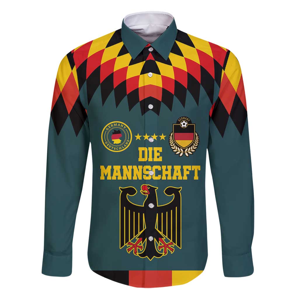 Custom Germany Football 2024 Go Champion Family Matching Off Shoulder Maxi Dress and Hawaiian Shirt Design 90s Style Away Color - Wonder Print Shop