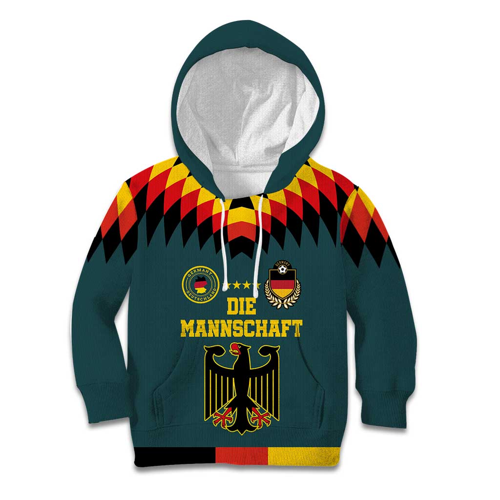 Custom Germany Football 2024 Go Champion Kid Hoodie Design 90s Style Away Color - Wonder Print Shop
