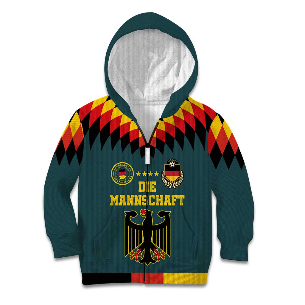 Custom Germany Football 2024 Go Champion Kid Hoodie Design 90s Style Away Color - Wonder Print Shop