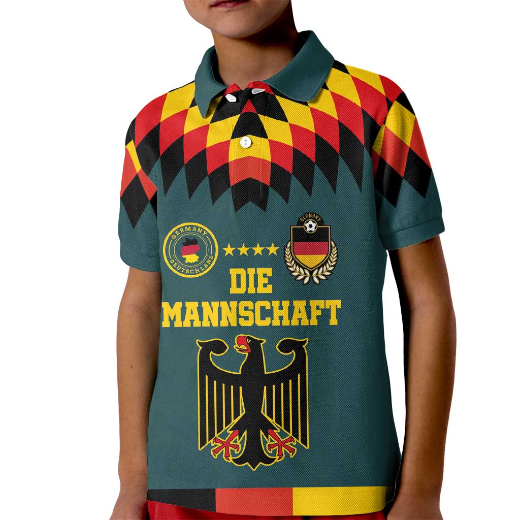 Custom Germany Football 2024 Go Champion Kid Polo Shirt Design 90s Style Away Color - Wonder Print Shop