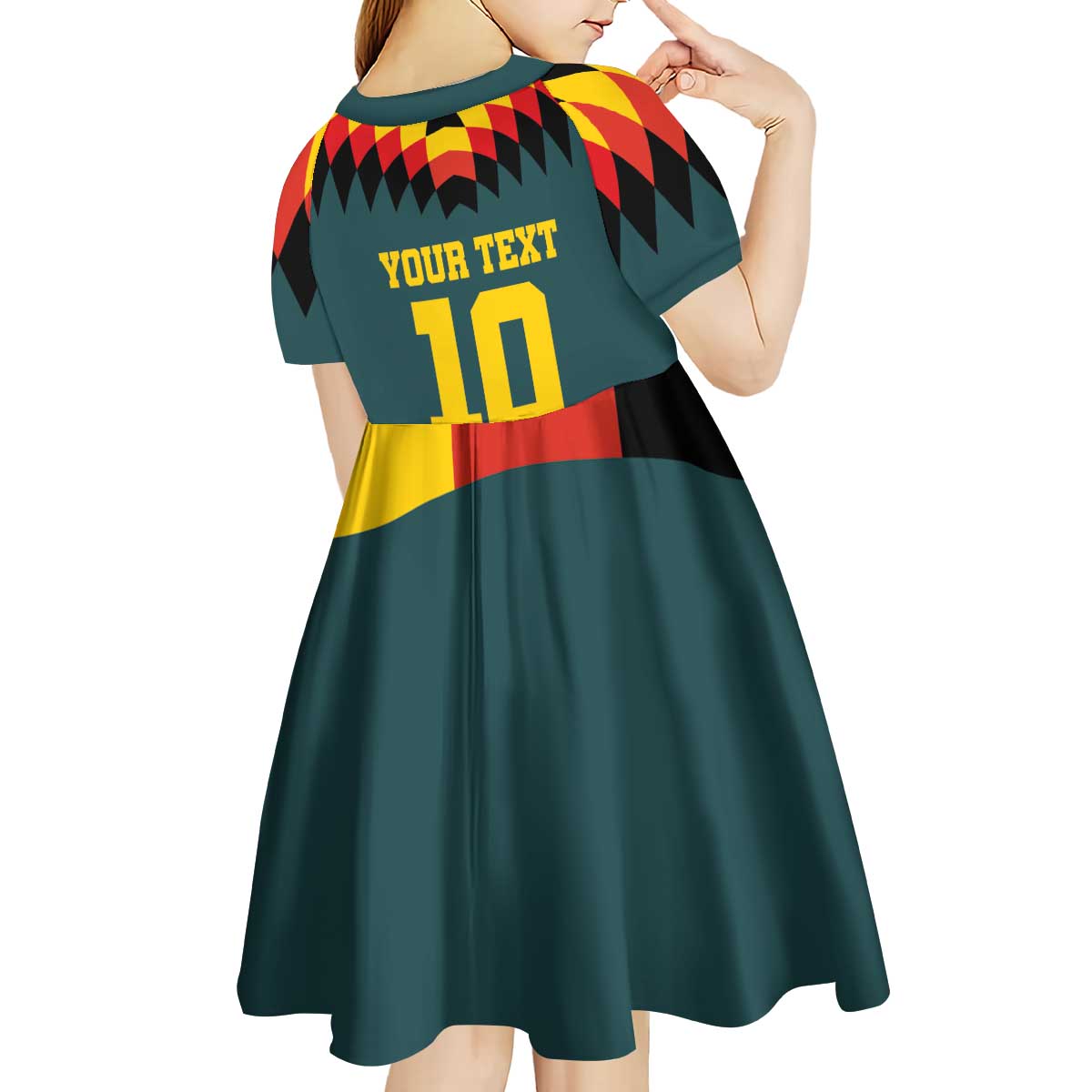 Custom Germany Football 2024 Go Champion Kid Short Sleeve Dress Design 90s Style Away Color - Wonder Print Shop