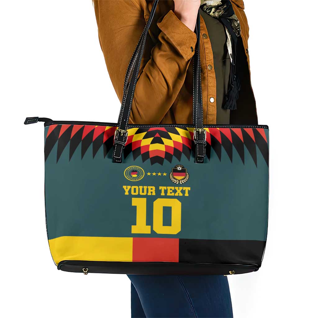 Custom Germany Football 2024 Go Champion Leather Tote Bag Design 90s Style Away Color - Wonder Print Shop