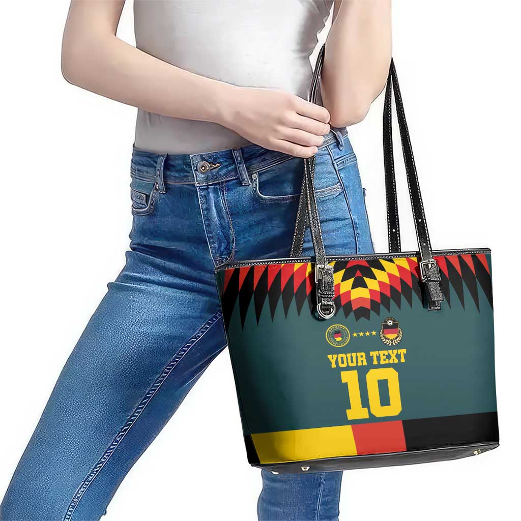 Custom Germany Football 2024 Go Champion Leather Tote Bag Design 90s Style Away Color - Wonder Print Shop