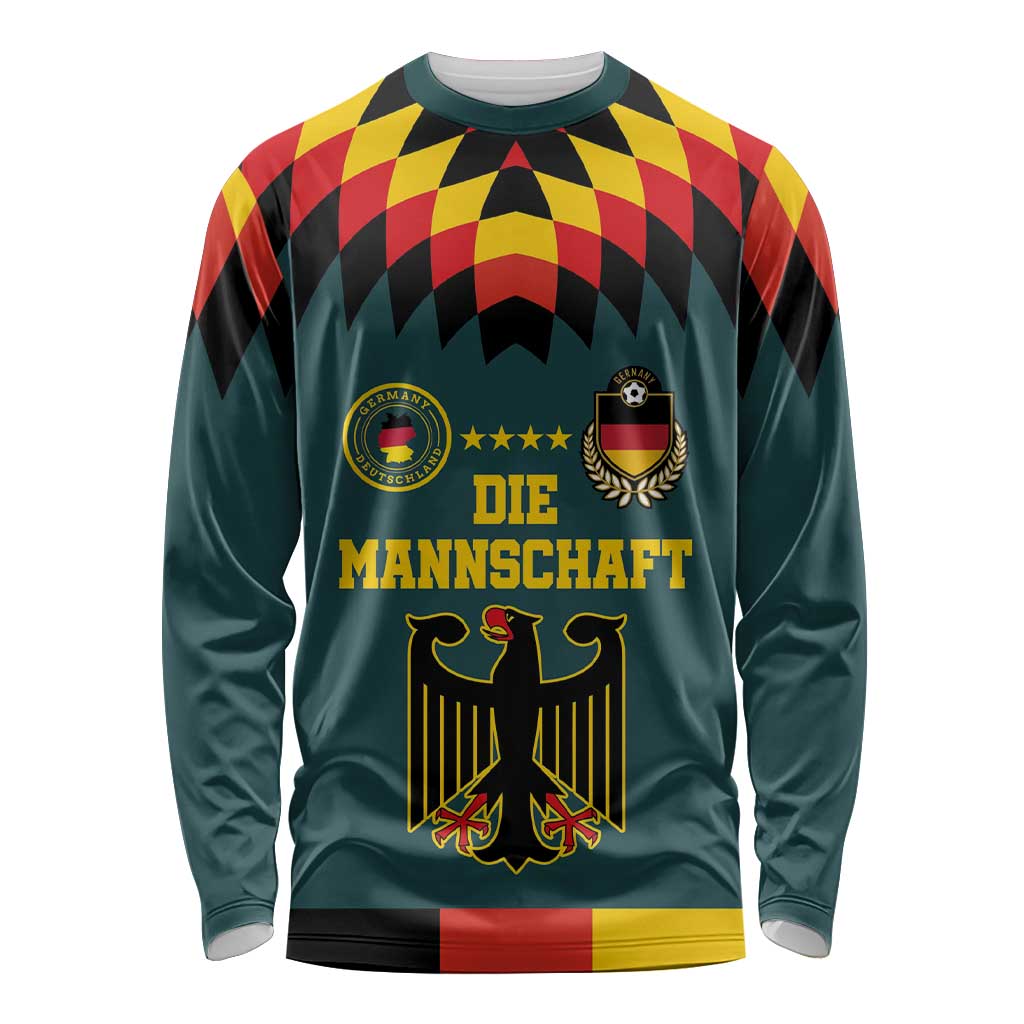Custom Germany Football 2024 Go Champion Long Sleeve Shirt Design 90s Style Away Color - Wonder Print Shop