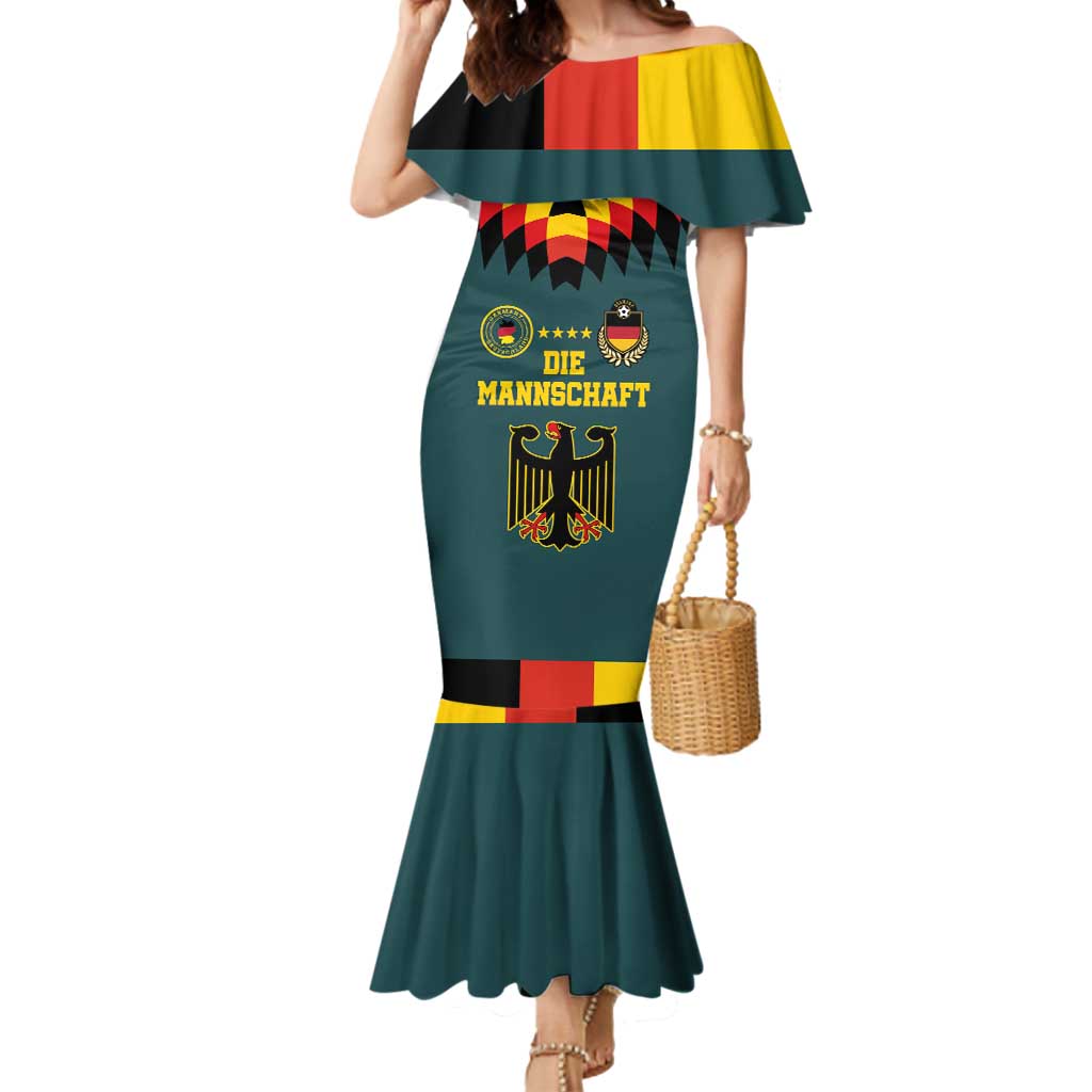 Custom Germany Football 2024 Go Champion Mermaid Dress Design 90s Style Away Color - Wonder Print Shop