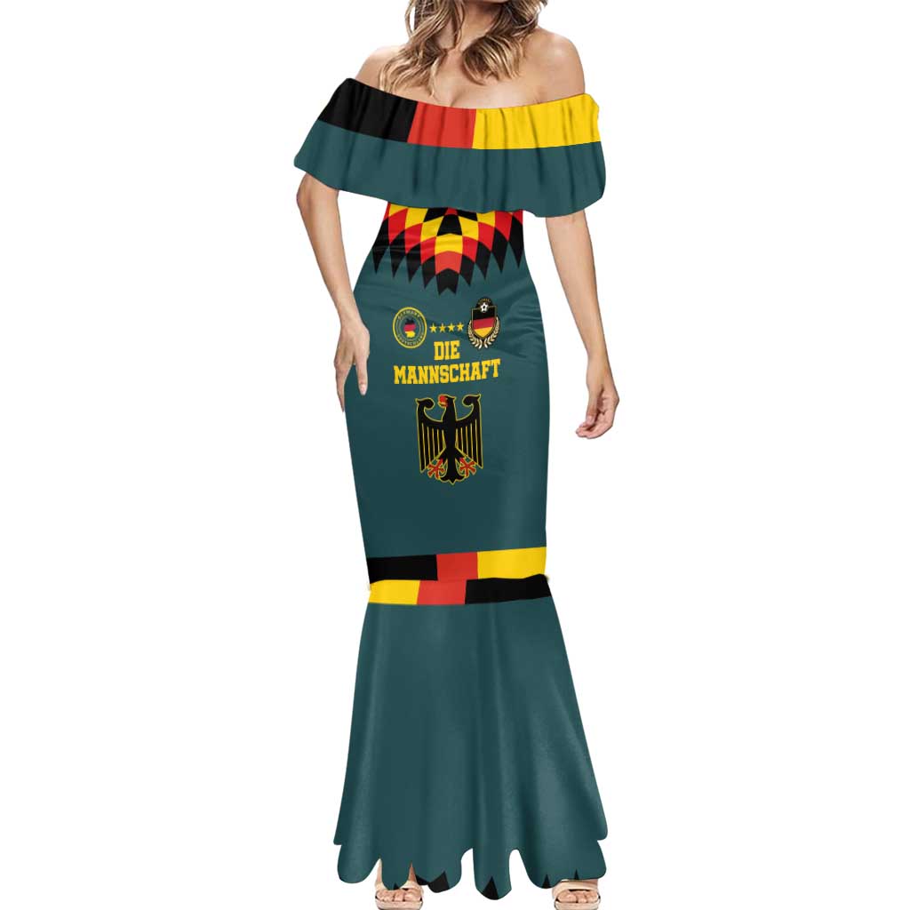 Custom Germany Football 2024 Go Champion Mermaid Dress Design 90s Style Away Color - Wonder Print Shop