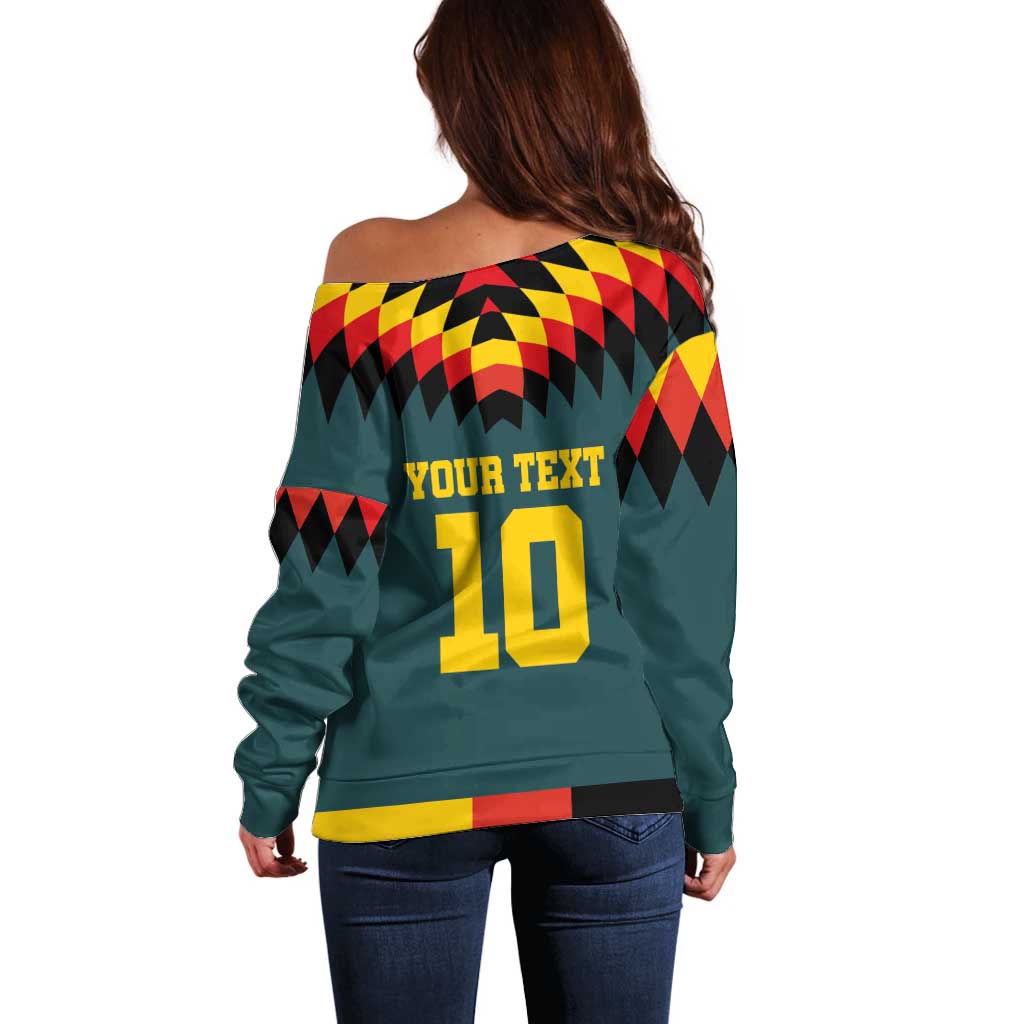 Custom Germany Football 2024 Go Champion Off Shoulder Sweater Design 90s Style Away Color - Wonder Print Shop