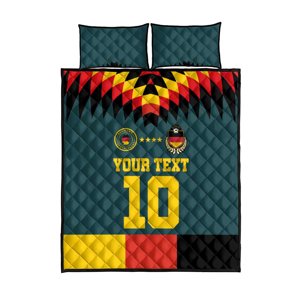 Custom Germany Football 2024 Go Champion Quilt Bed Set Design 90s Style Away Color - Wonder Print Shop