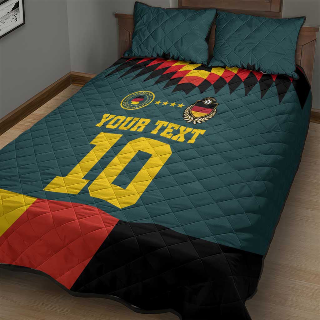 Custom Germany Football 2024 Go Champion Quilt Bed Set Design 90s Style Away Color - Wonder Print Shop