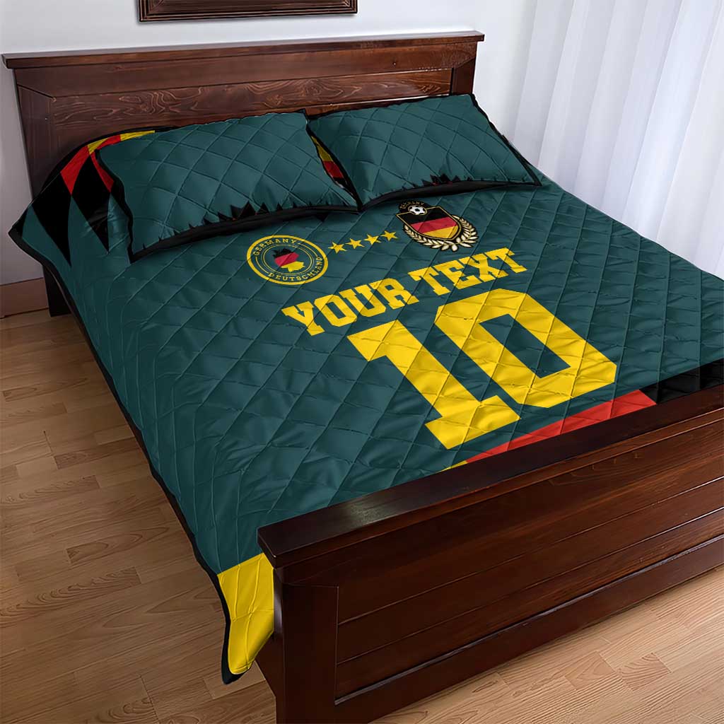Custom Germany Football 2024 Go Champion Quilt Bed Set Design 90s Style Away Color - Wonder Print Shop