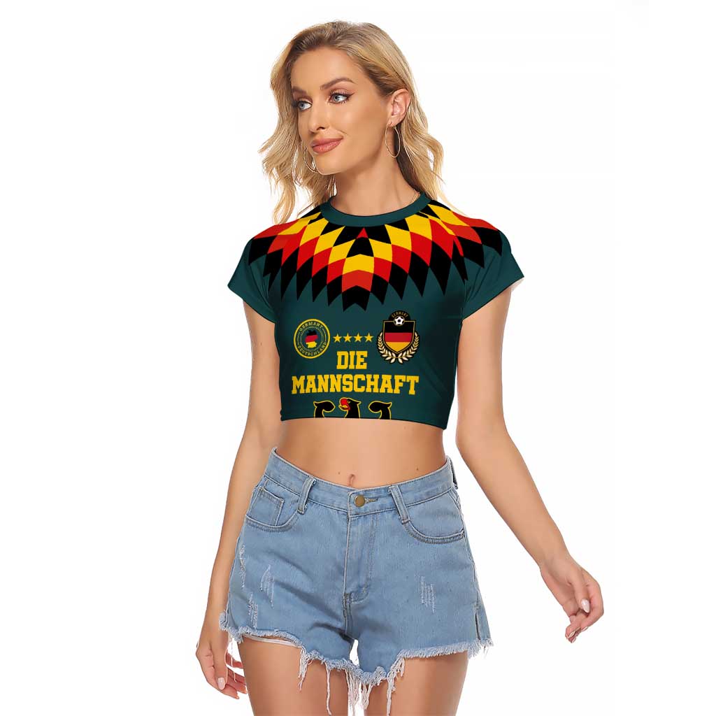 Custom Germany Football 2024 Go Champion Raglan Cropped T Shirt Design 90s Style Away Color - Wonder Print Shop