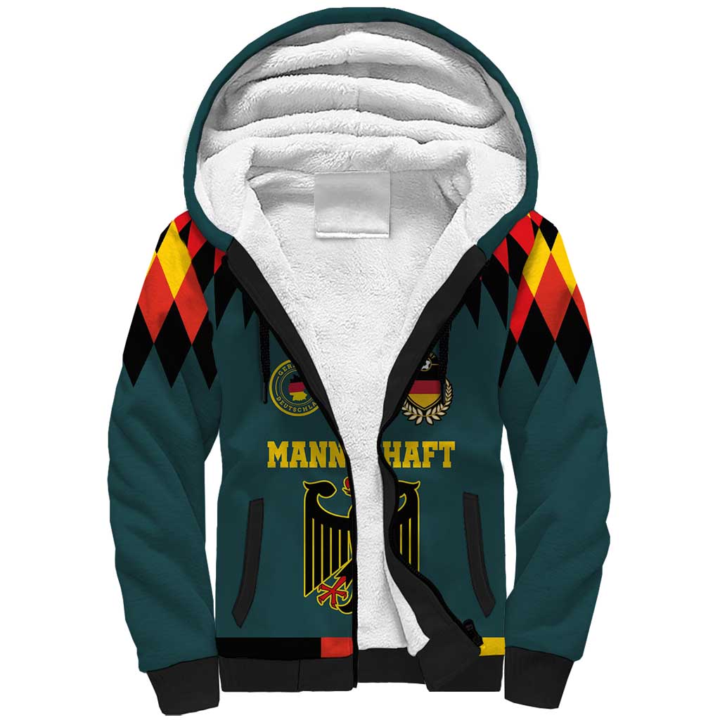 Custom Germany Football 2024 Go Champion Sherpa Hoodie Design 90s Style Away Color - Wonder Print Shop