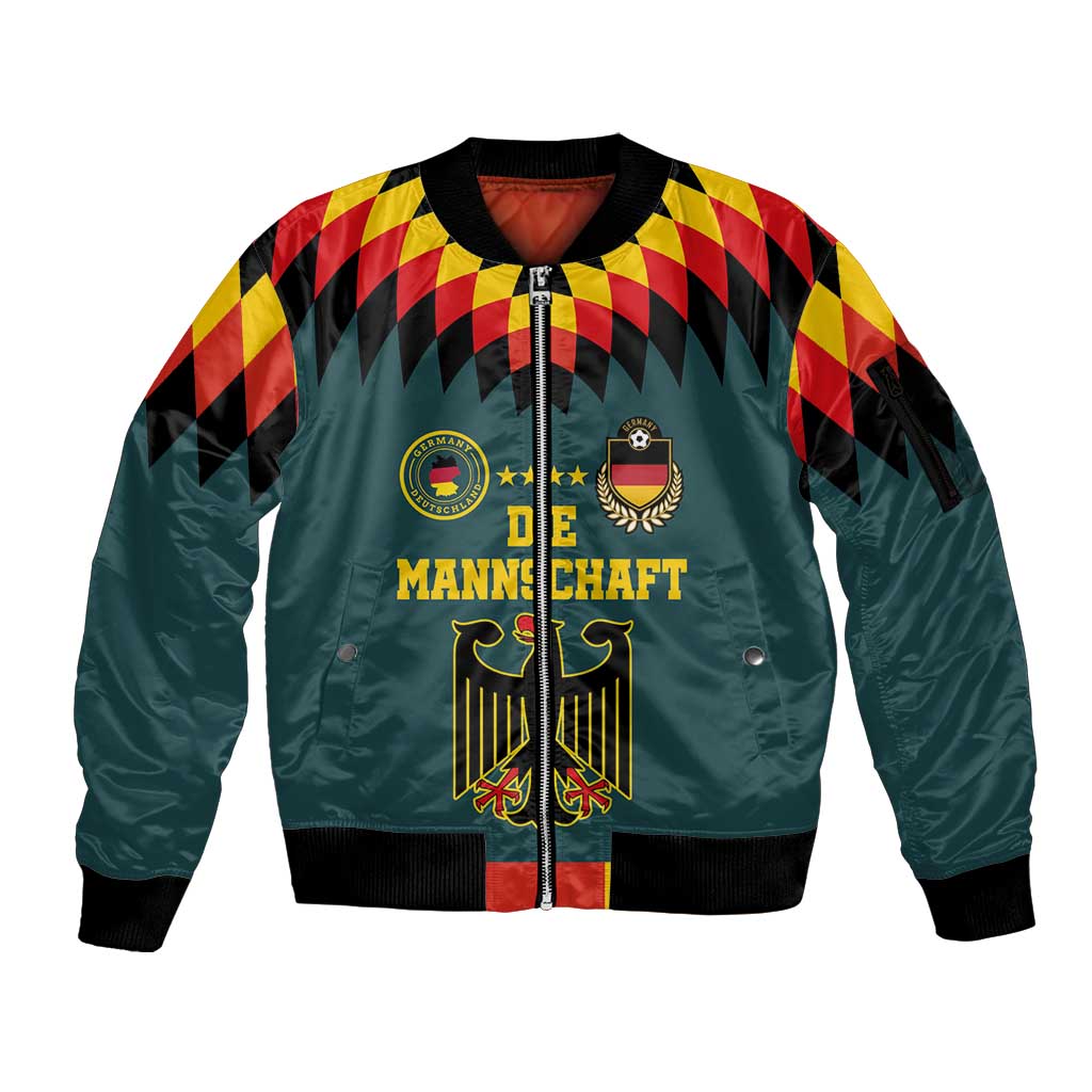 Custom Germany Football 2024 Go Champion Sleeve Zip Bomber Jacket Design 90s Style Away Color - Wonder Print Shop