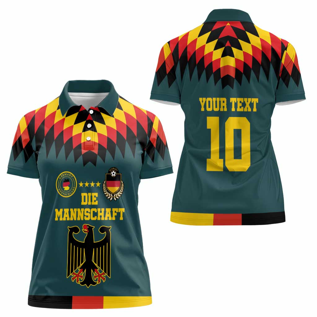 Custom Germany Football 2024 Go Champion Women Polo Shirt Design 90s Style Away Color - Wonder Print Shop