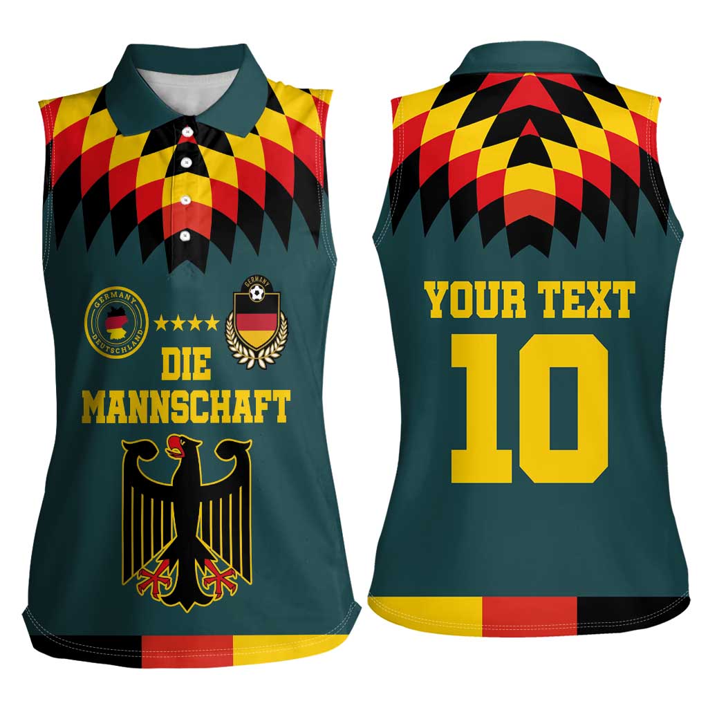 Custom Germany Football 2024 Go Champion Women Sleeveless Polo Shirt Design 90s Style Away Color - Wonder Print Shop