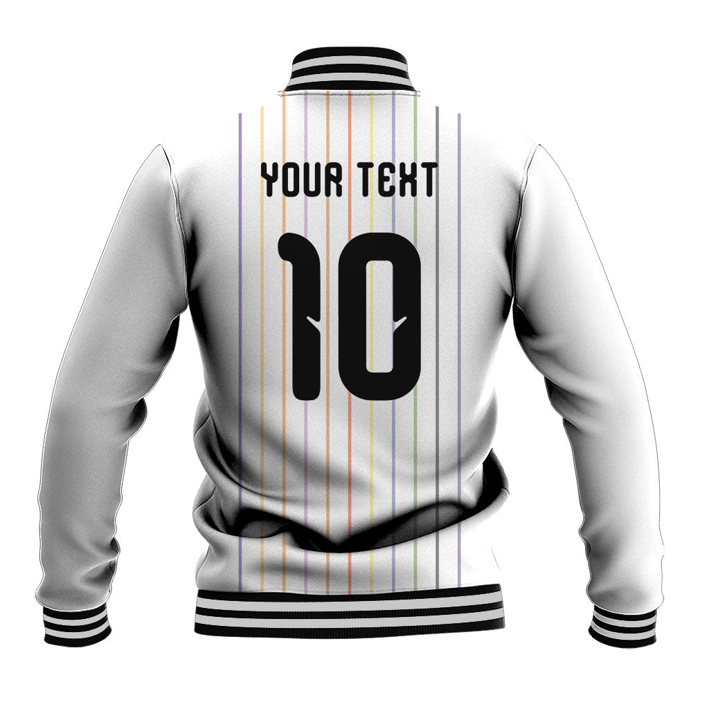 Japan Football Custom Baseball Jacket Colors Beyond Horizon Sashiko Effect White Version