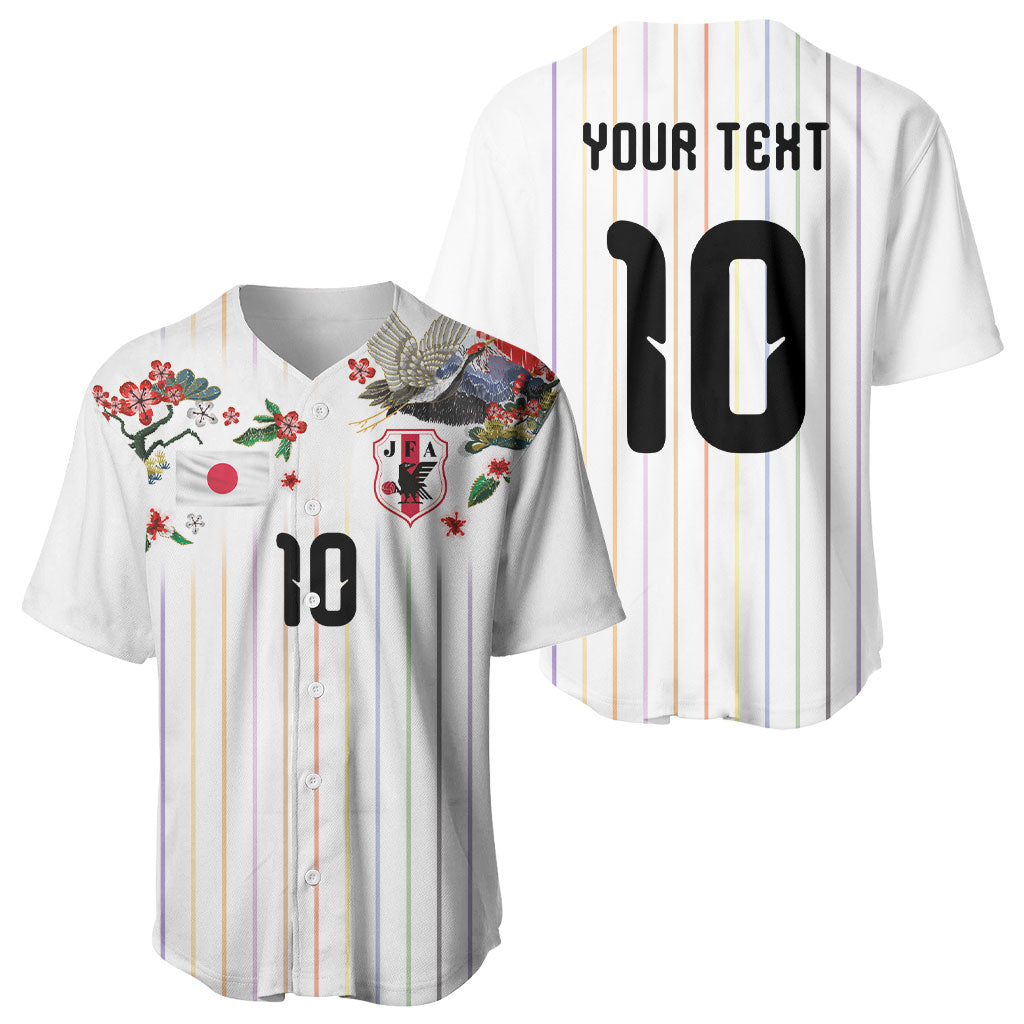Japan Football Custom Baseball Jersey Colors Beyond Horizon Sashiko Effect White Version