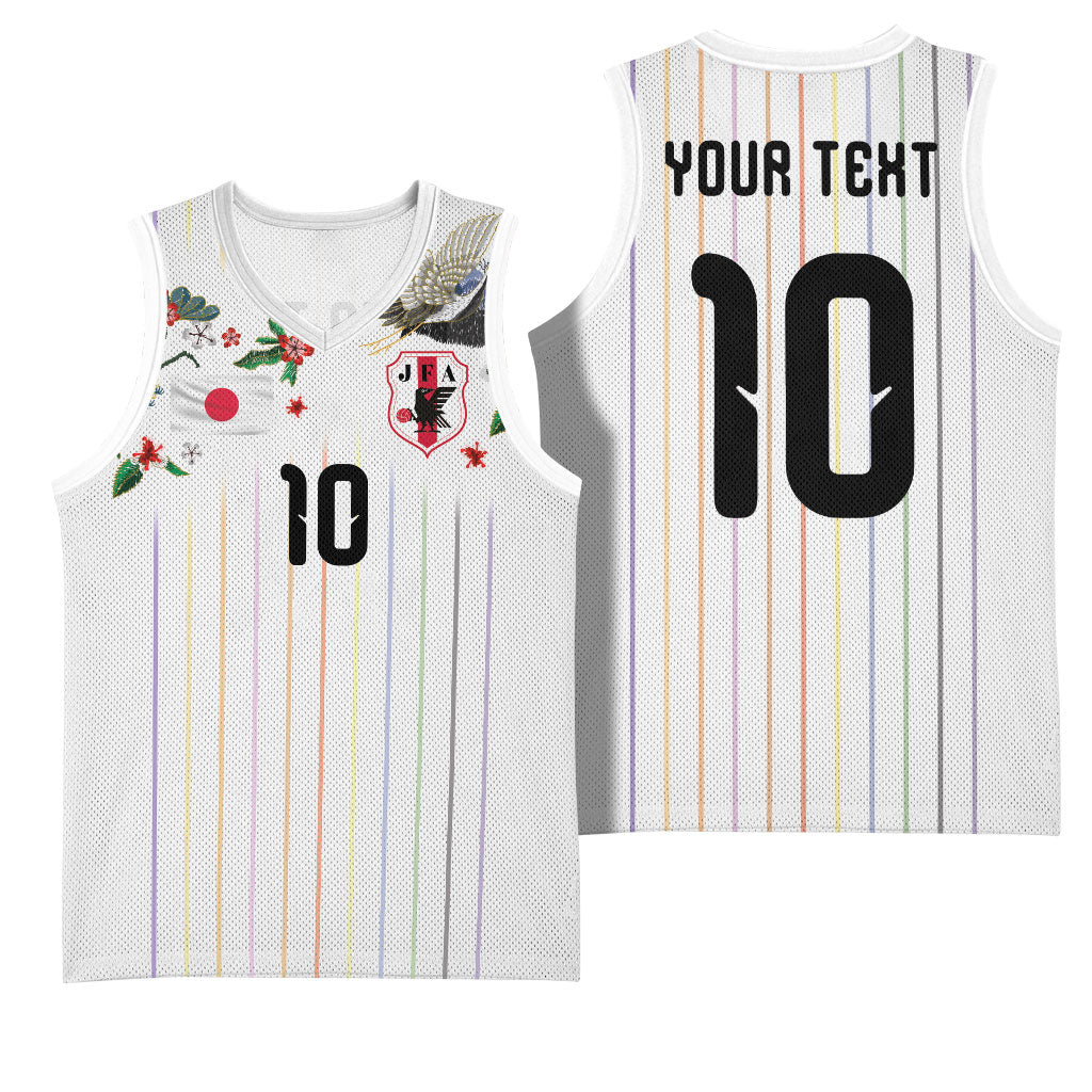 Japan Football Custom Basketball Jersey Colors Beyond Horizon Sashiko Effect White Version