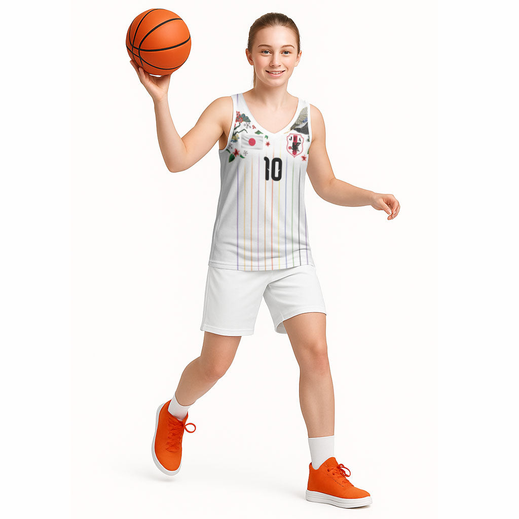 Japan Football Custom Basketball Jersey Colors Beyond Horizon Sashiko Effect White Version