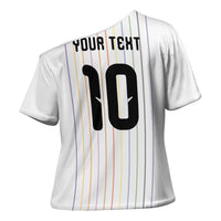 Japan Football Custom Cross Shoulder Shirt Colors Beyond Horizon Sashiko Effect White Version