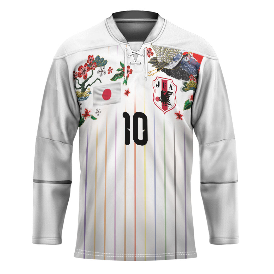Japan Football Custom Hockey Jersey Colors Beyond Horizon Sashiko Effect White Version
