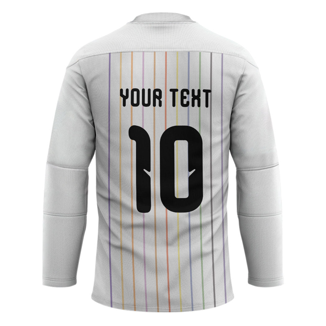 Japan Football Custom Hockey Jersey Colors Beyond Horizon Sashiko Effect White Version