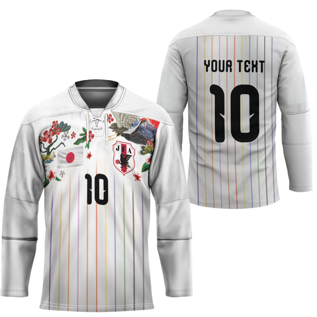 Japan Football Custom Hockey Jersey Colors Beyond Horizon Sashiko Effect White Version