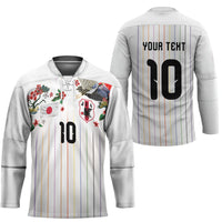 Japan Football Custom Hockey Jersey Colors Beyond Horizon Sashiko Effect White Version