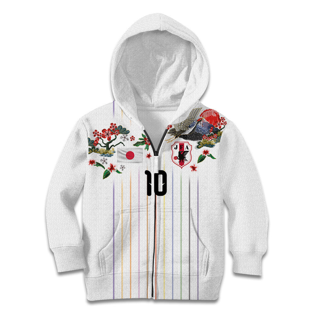 Japan Football Custom Kid Hoodie Colors Beyond Horizon Sashiko Effect White Version
