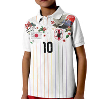 Japan Football Custom Kid Polo Shirt Colors Beyond Horizon Sashiko Effect White Version