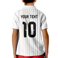 Japan Football Custom Kid Polo Shirt Colors Beyond Horizon Sashiko Effect White Version