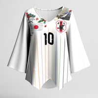 Japan Football Custom Kimono Sleeve Blouse Colors Beyond Horizon Sashiko Effect White Version