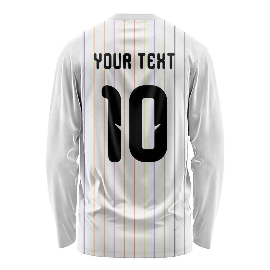 Japan Football Custom Long Sleeve Shirt Colors Beyond Horizon Sashiko Effect White Version