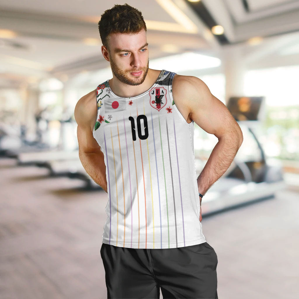 Japan Football Custom Men Tank Top Colors Beyond Horizon Sashiko Effect White Version