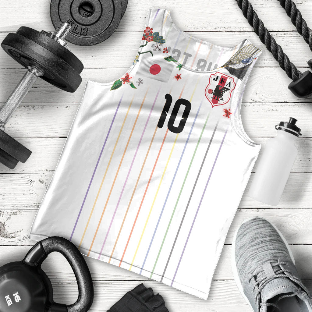 Japan Football Custom Men Tank Top Colors Beyond Horizon Sashiko Effect White Version