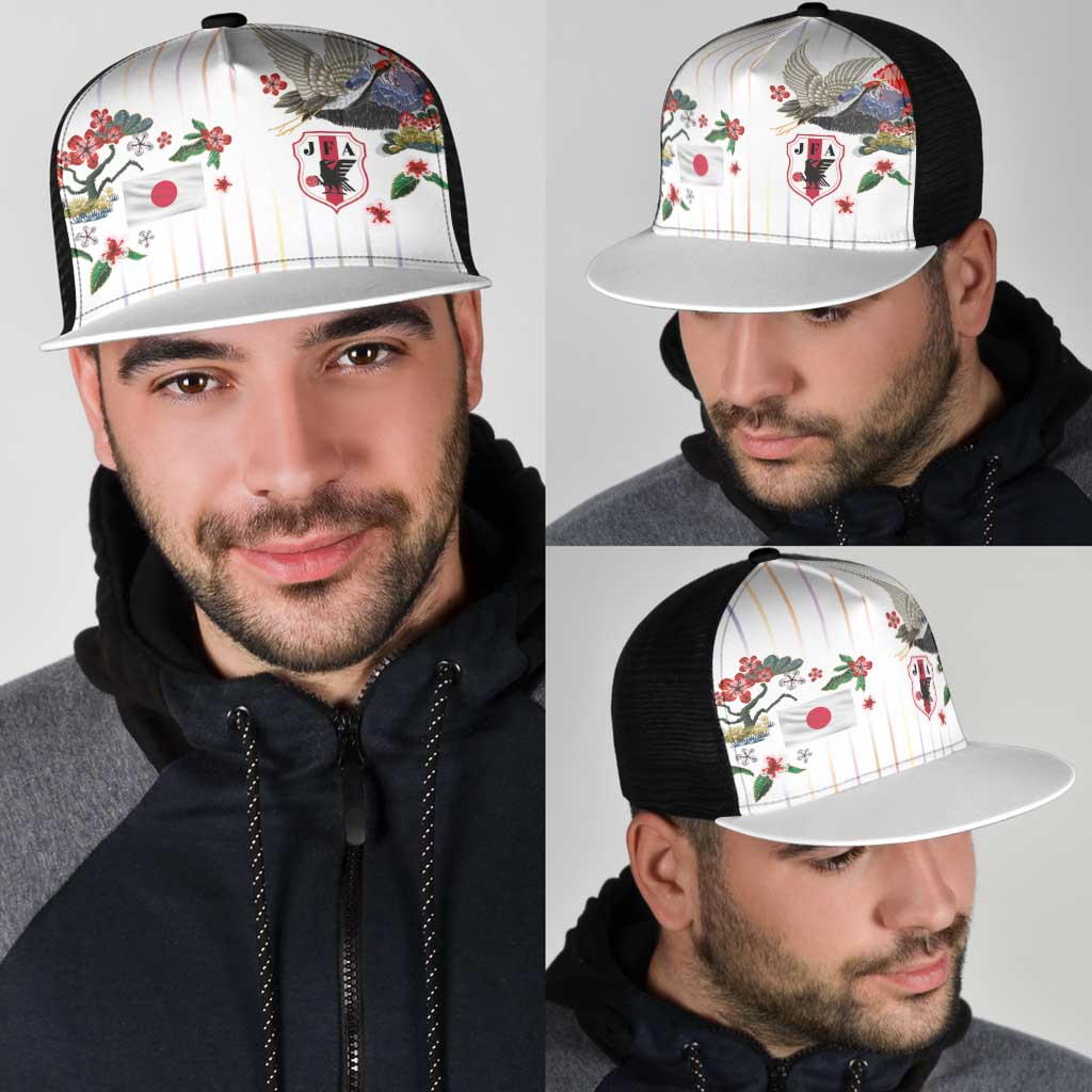 Japan Football Mesh Trucker Cap Colors Beyond Horizon Sashiko Effect White Version