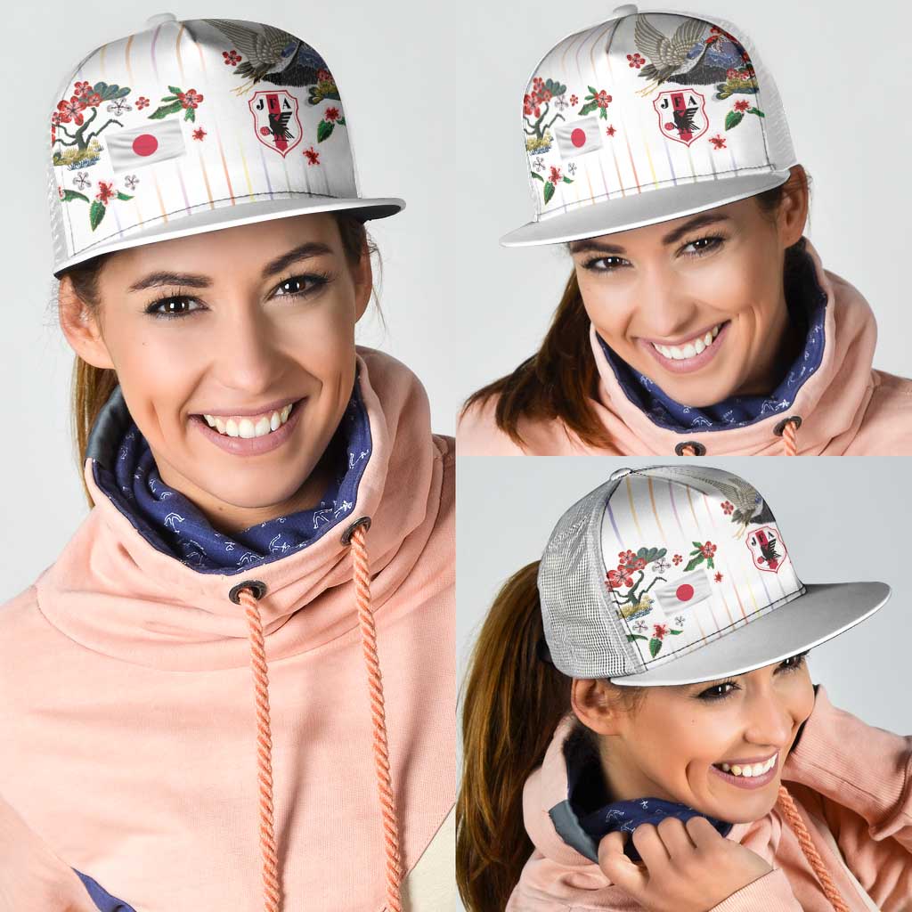 Japan Football Mesh Trucker Cap Colors Beyond Horizon Sashiko Effect White Version