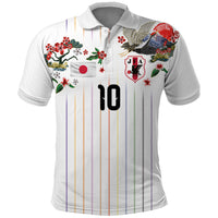 Japan Football Custom Polo Shirt Colors Beyond Horizon Sashiko Effect White Version