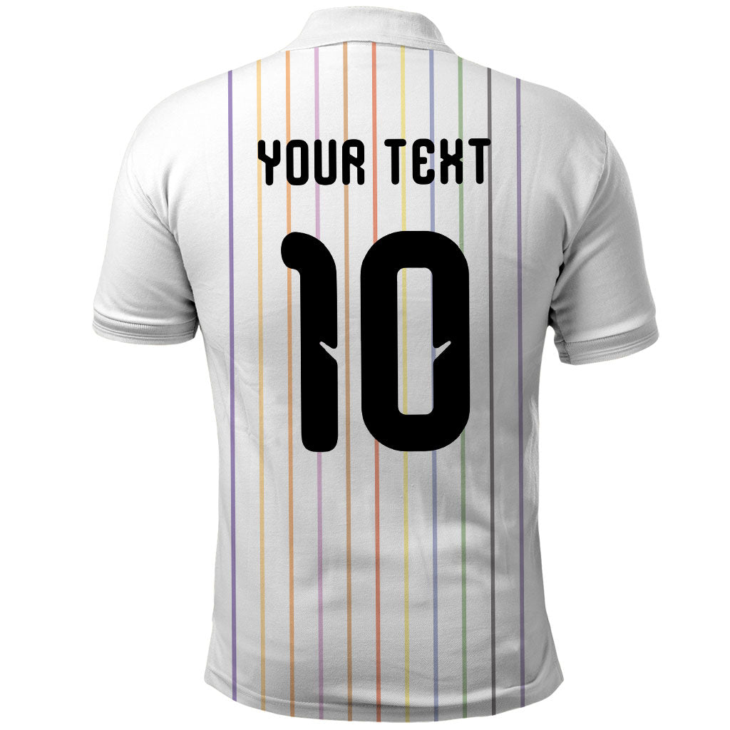 Japan Football Custom Polo Shirt Colors Beyond Horizon Sashiko Effect White Version