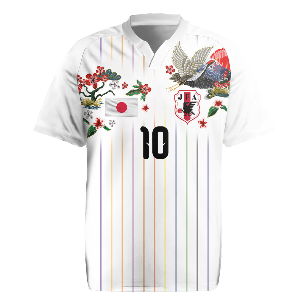 Japan Football Custom Rugby Jersey Colors Beyond Horizon Sashiko Effect White Version