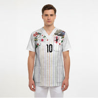 Japan Football Custom Scrub Top Colors Beyond Horizon Sashiko Effect White Version